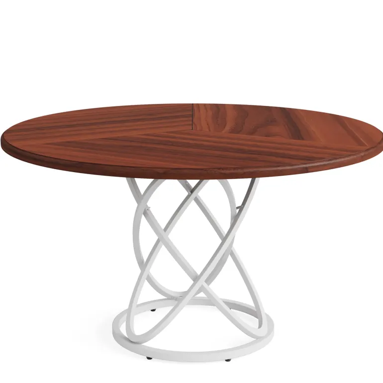 Best Tribesigns 47" Round Dining Table, Dinner Kitchen Table with Metal Base