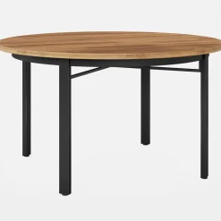 Fashion Tribesigns 46" Round Dining Table, Farmhouse Kitchen Table Dinner Table for 4 - 6 People
