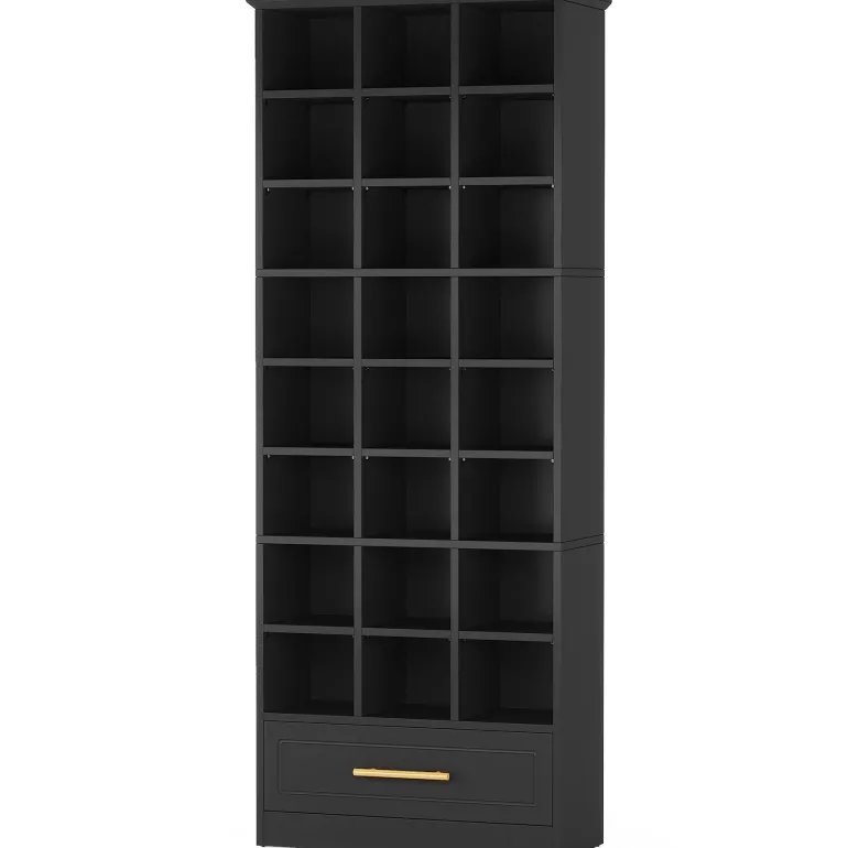 Sale Tribesigns 71" Shoe Rack, Freestanding Wooden 9-Tier Shoe Storage Cabinet