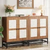 Cheap Tribesigns 59" Sideboard Buffet Cabinet with Storage Shelves and Carved Design Doors