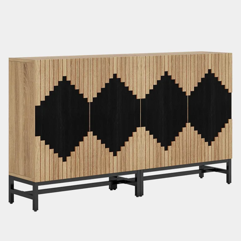Flash Sale Tribesigns 63" Sideboard Buffet, Farmhouse Sideboard Credenza Storage Cabinet with Doors