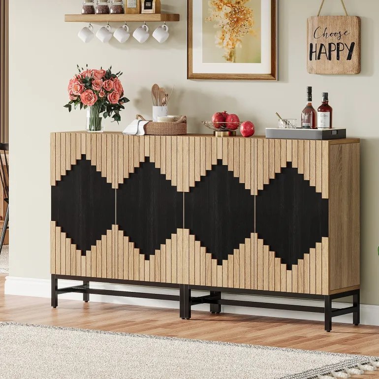 Flash Sale Tribesigns 63" Sideboard Buffet, Farmhouse Sideboard Credenza Storage Cabinet with Doors