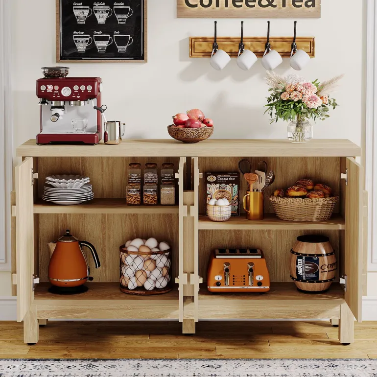 Flash Sale Tribesigns 55" Sideboard Buffet, Farmhouse Sideboard Cabinet Credenzas with Storage