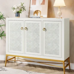 Outlet Tribesigns 45" Sideboard Buffet, Kitchen Storage Cabinet with Adjustable Shelves