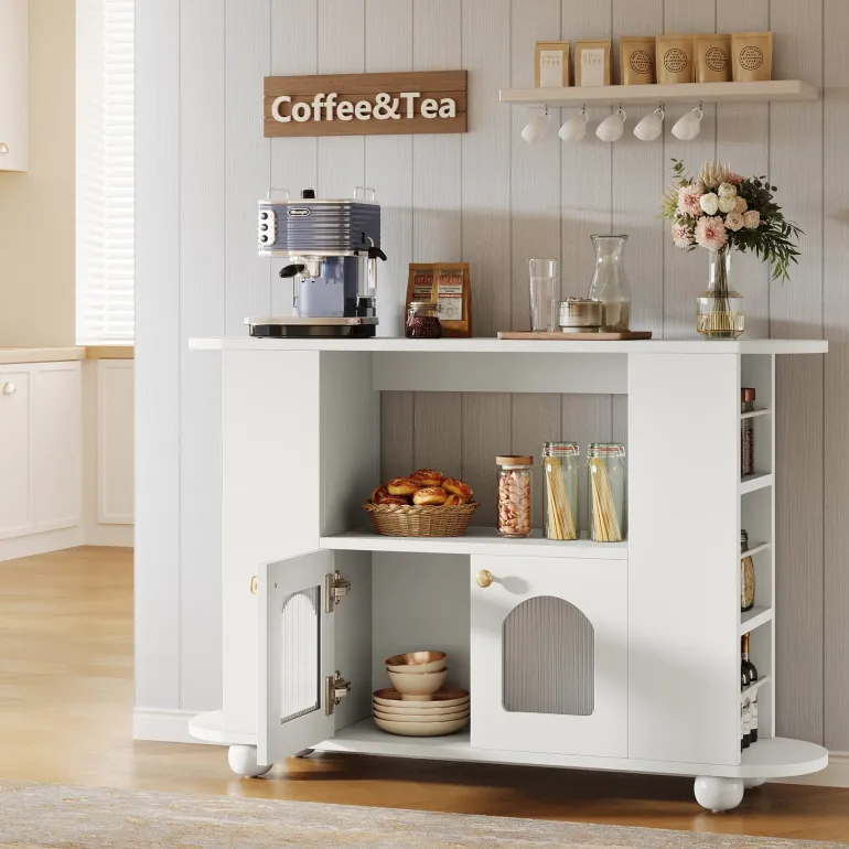 Clearance Tribesigns 47" Sideboard Buffet, Kitchen Coffee Bar Storage Cabinet