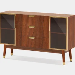 Sale Tribesigns 55" Sideboard Buffet, Mid - Century Buffet Storage Cabinet with 3 Drawers