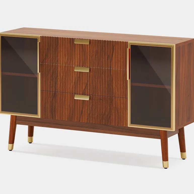 Sale Tribesigns 55" Sideboard Buffet, Mid - Century Buffet Storage Cabinet with 3 Drawers