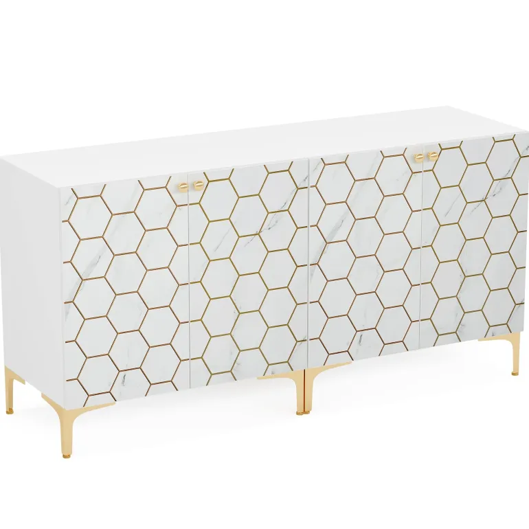 Sale Tribesigns 31.5" Sideboard Buffet Set of 2, Modern Storage Cabinet with Doors