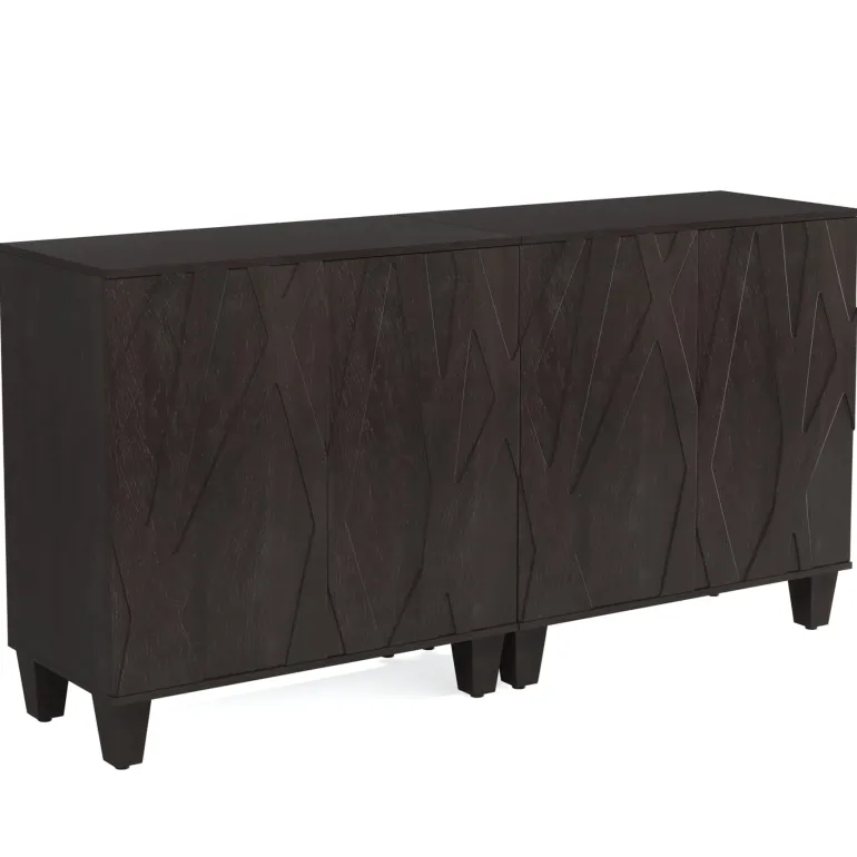 Best Sale Tribesigns 55" Sideboard Buffet Storage Credenza Cabinet with Solid Wood Legs