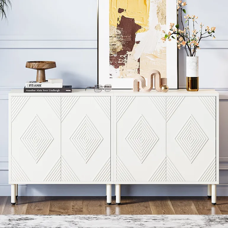 Best Sale Tribesigns 57" Sideboard Buffet, Storage Buffet Cabinet with Adjustable Shelves