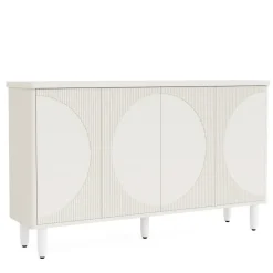 Sale Tribesigns 59.4" Sideboard Buffet, White Credenza Storage Cabinet with Doors