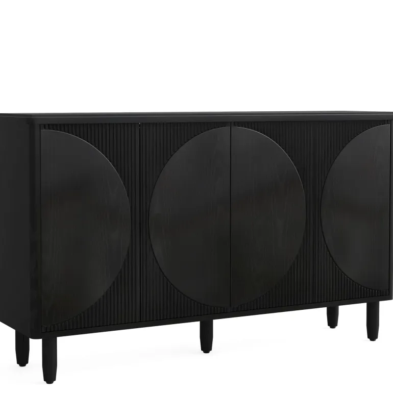 Sale Tribesigns 59.4" Sideboard Buffet, White Credenza Storage Cabinet with Doors