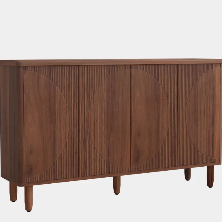 Sale Tribesigns 59.4" Sideboard Buffet, White Credenza Storage Cabinet with Doors