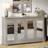 New Tribesigns 55" Sideboard Buffet, Wood Mirrored Buffet Cabinet with Adjustable Shelves