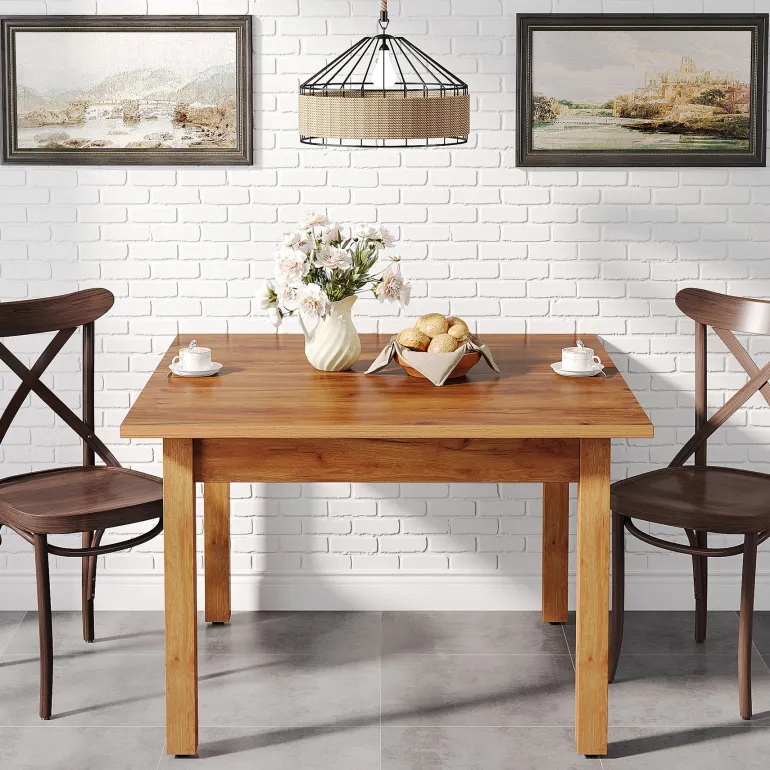Flash Sale Tribesigns 39.4'' Square Dining Table Kitchen Table with Solid Wood Legs for 4