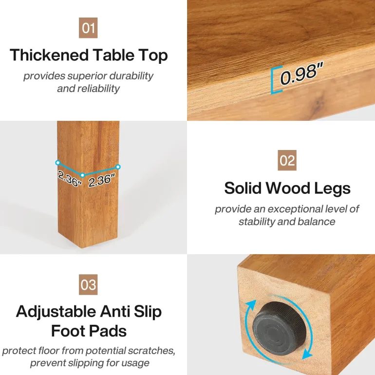 Flash Sale Tribesigns 39.4'' Square Dining Table Kitchen Table with Solid Wood Legs for 4