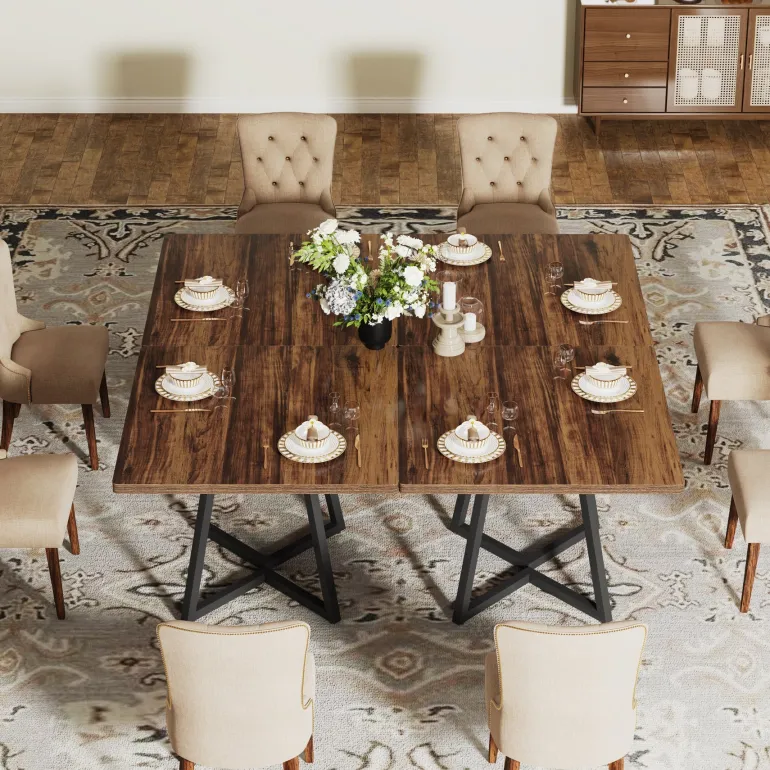 Hot Tribesigns 31.5" Square Dining Table, Wood Kitchen Table for 4