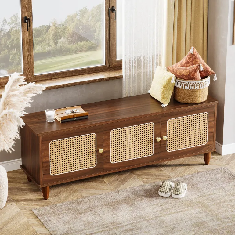 Discount Tribesigns 55" Storage Bench, 2 - Tier Shoe Bench with Lift Top Storage