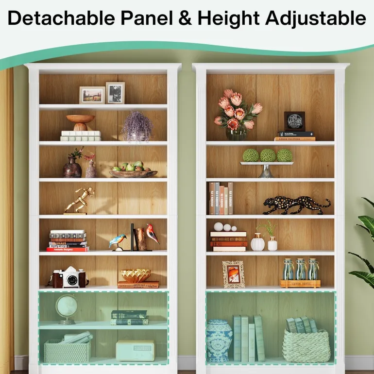 Fashion Tribesigns 70.9" Tall Bookcase, Modern 8-Tier Bookshelf Freestanding Display Shelf