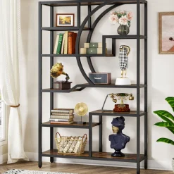 Cheap Tribesigns 69" Tall Bookshelf, Freestanding Etagere Bookcase Open Display Shelf