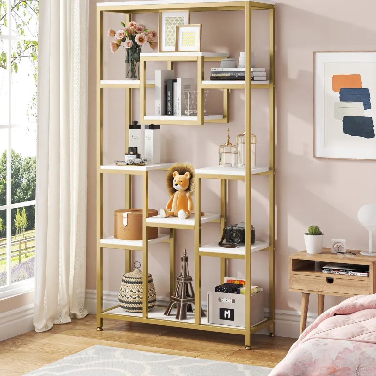 Hot Tribesigns 71" Tall Bookshelf, Modern 11-Tier Bookcase Display Shelf