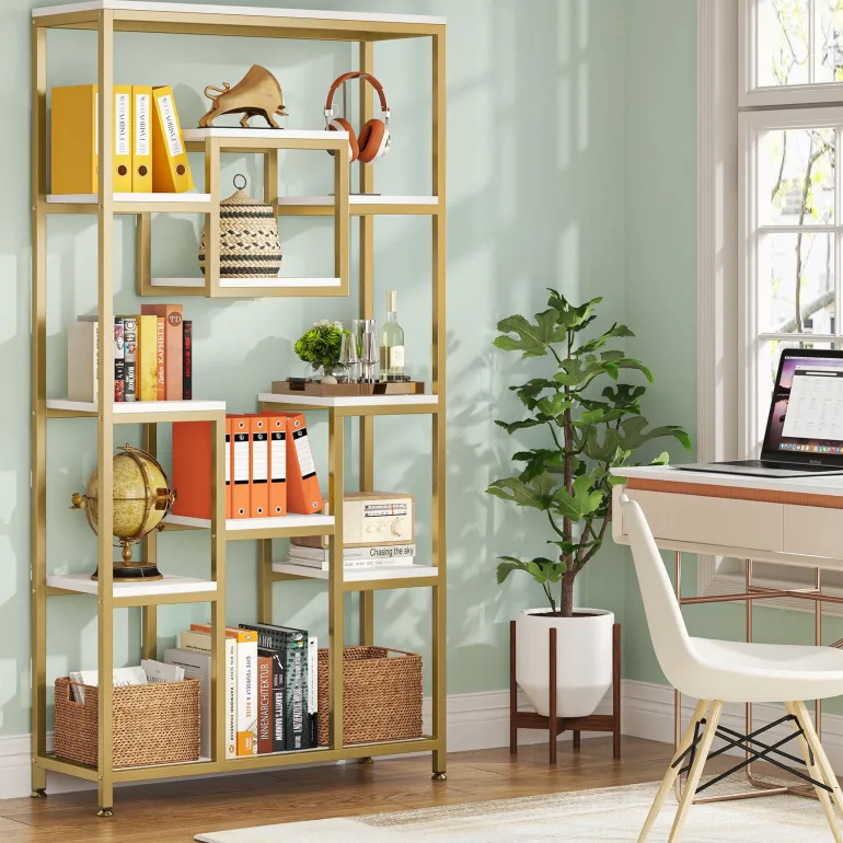 Hot Tribesigns 71" Tall Bookshelf, Modern 11-Tier Bookcase Display Shelf