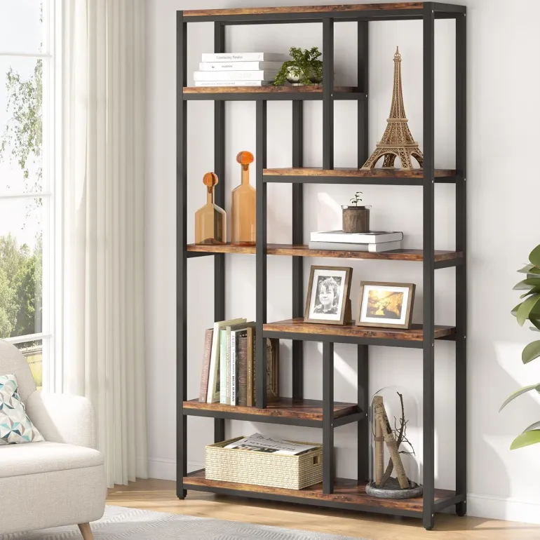 Outlet Tribesigns 79" Tall Bookshelf, 7-Tier Bookcase Open Display Shelves
