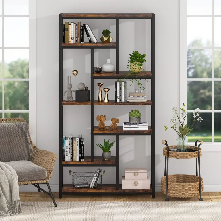 Outlet Tribesigns 79" Tall Bookshelf, 7-Tier Bookcase Open Display Shelves