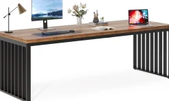 Best Sale Tribesigns 78.74" Two Person Desk, Long Executive Desk Double Computer Desk