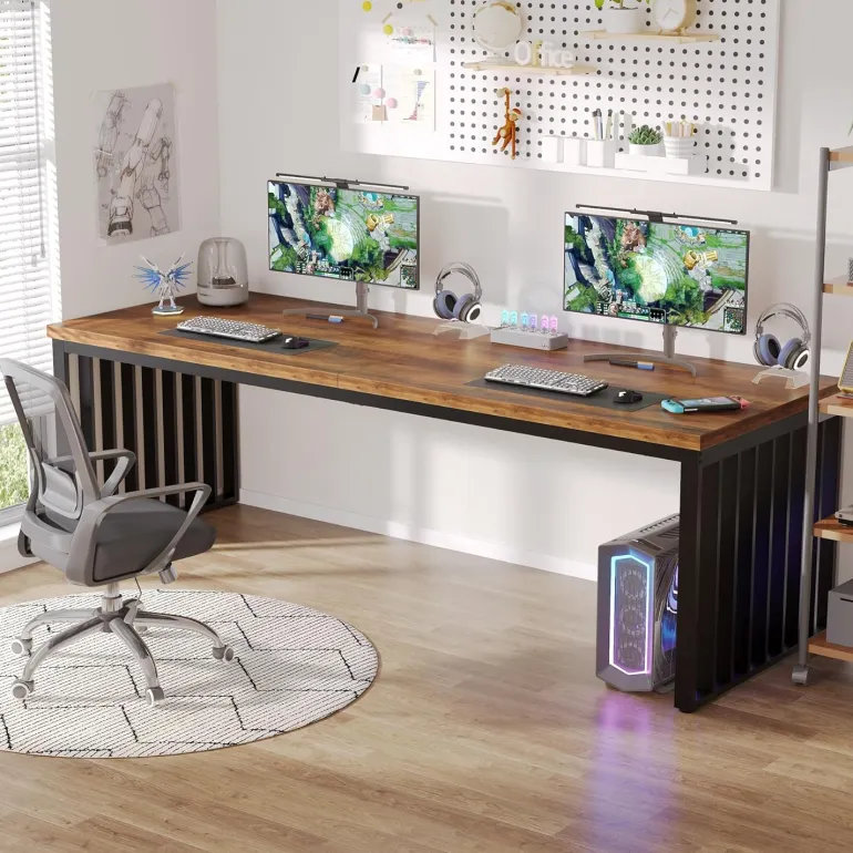 Best Sale Tribesigns 78.74" Two Person Desk, Long Executive Desk Double Computer Desk