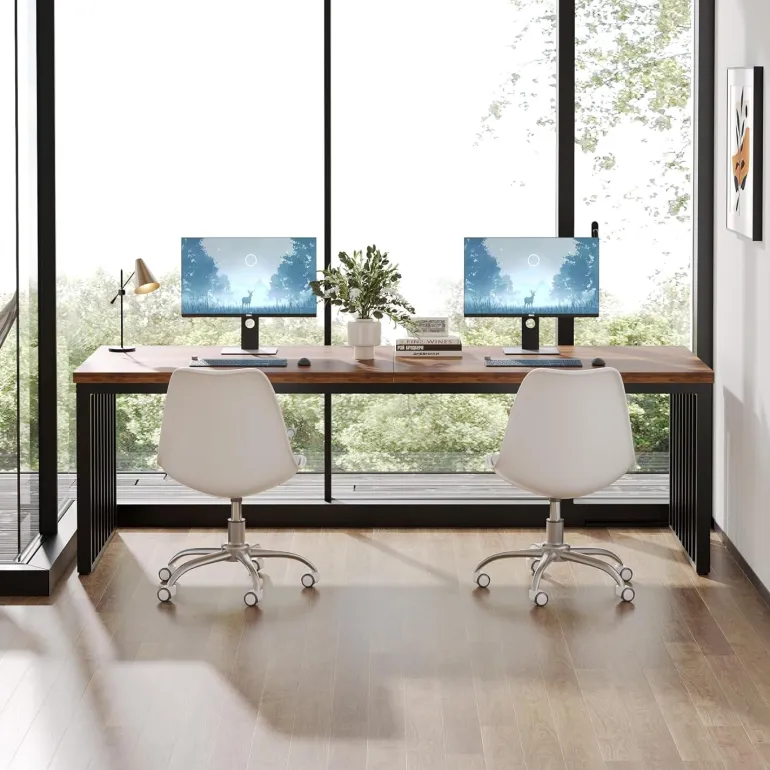 Best Sale Tribesigns 78.74" Two Person Desk, Long Executive Desk Double Computer Desk