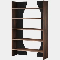 Hot Tribesigns 67" Wood Bookshelf, 5 - Tier Bookcase Etagere Display Rack with Open Storage Shelves
