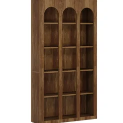 Store Tribesigns 70.8" Wood Bookshelf, 5 - Tier Rustic Bookcase Display Storage Shelving Unit