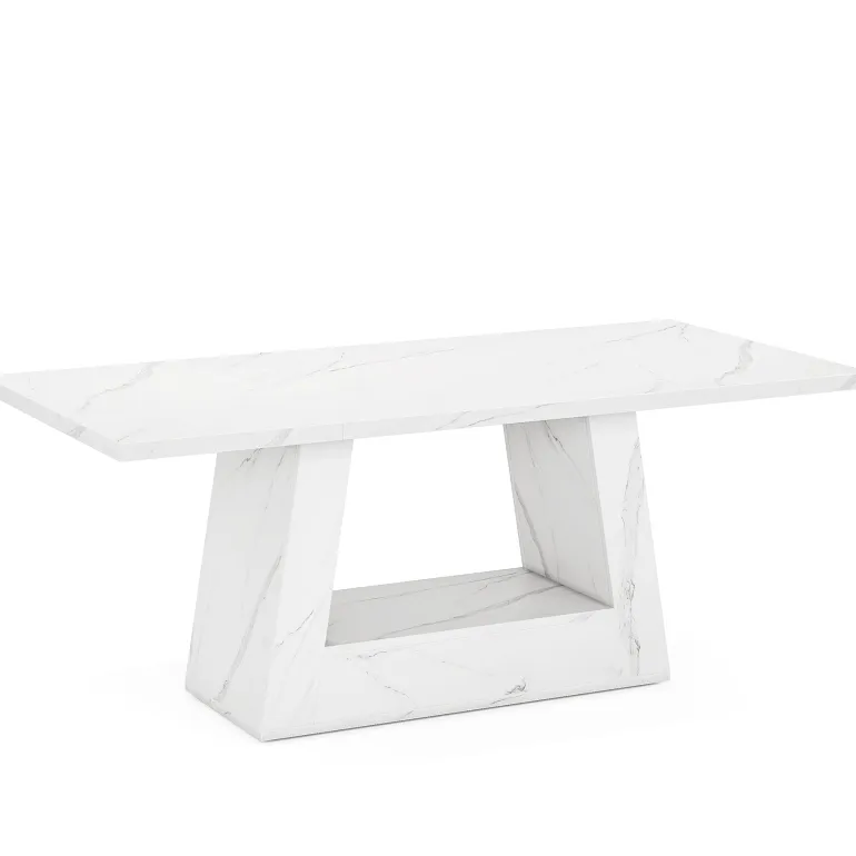 Sale Tribesigns 63" Wood Computer Desk, Faux Marble Executive Desk Office Desk