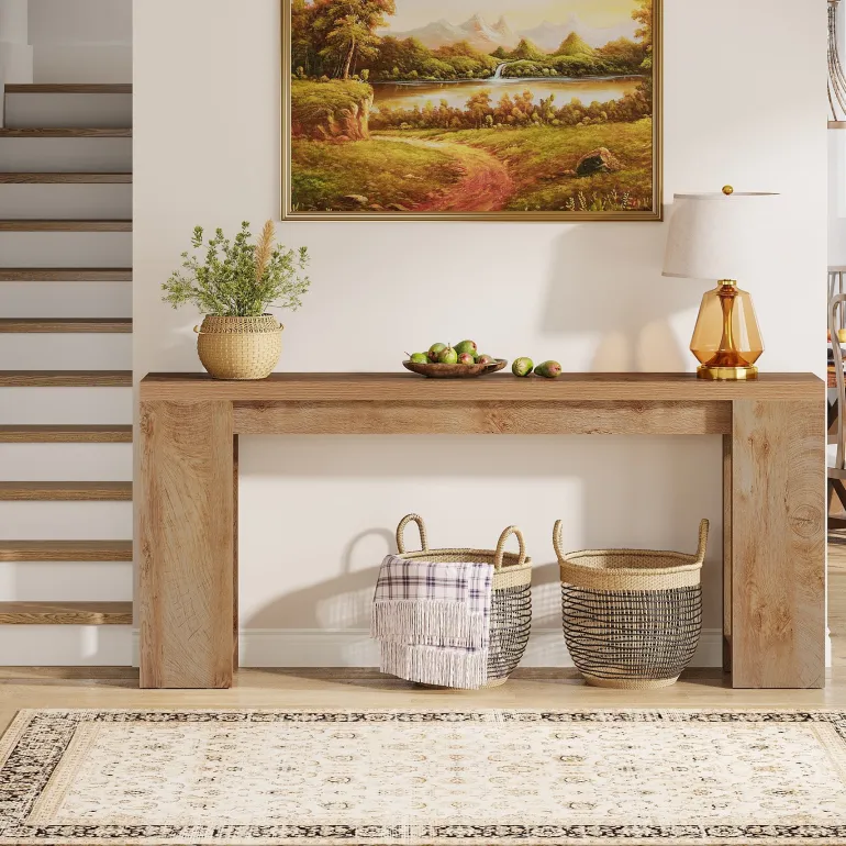 Store Tribesigns 70.9" Wood Console Table, Farmhouse Sofa Table Entryway Table