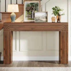 Store Tribesigns 55" Wood Console Table, Farmhouse Sofa Table Hallway Table