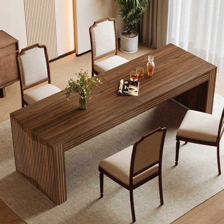 Best Sale Tribesigns 78.7" Wood Dining Table, Farmhouse Kitchen Dinner Table for 6 - 8