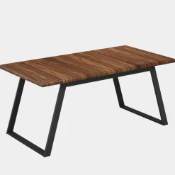 Cheap Tribesigns 63" Wood Dining Table for 6, Rectangular Kitchen Table with Metal Legs