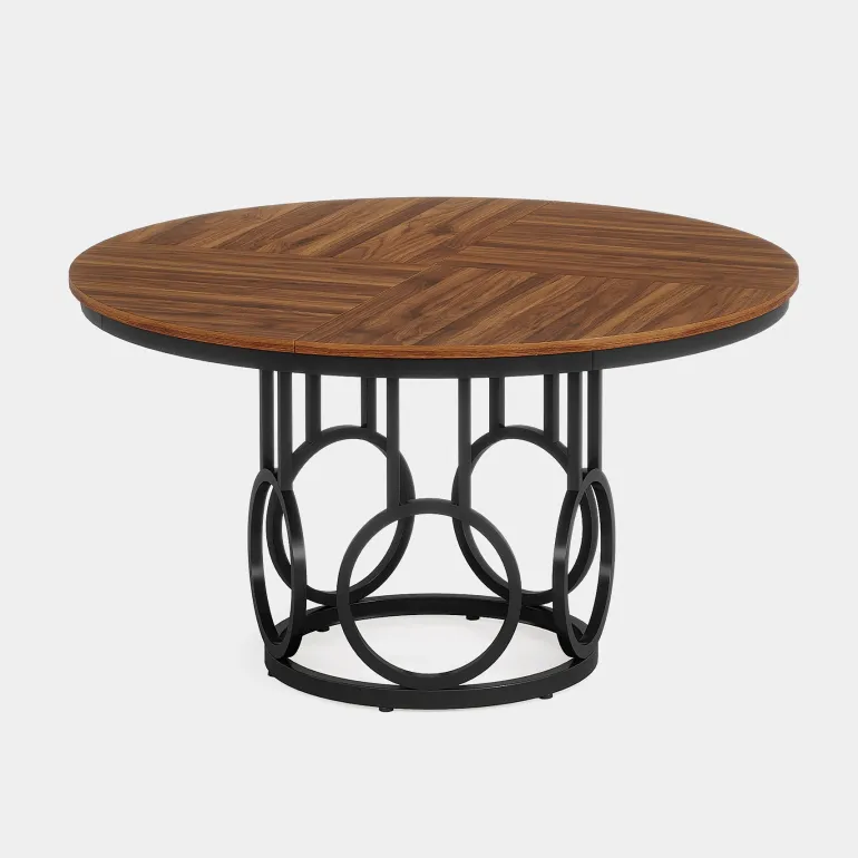 Shop Tribesigns 47" Wood Dining Table, Round Kitchen Table for 4 - 6 People