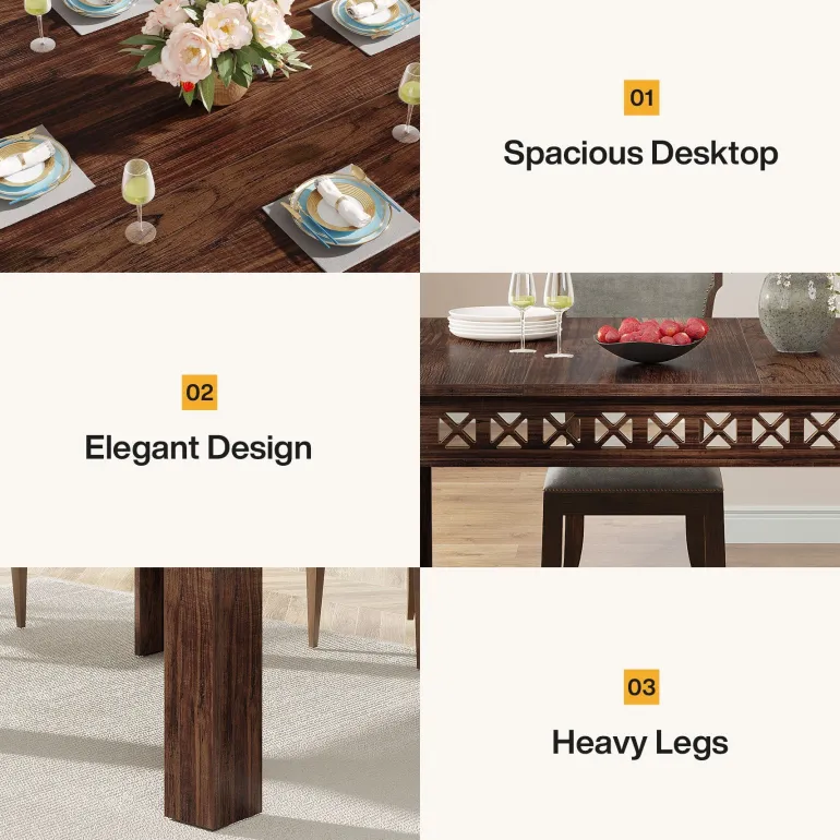 Flash Sale Tribesigns 43" Wood Dining Table, Small Square Kitchen Table for 4