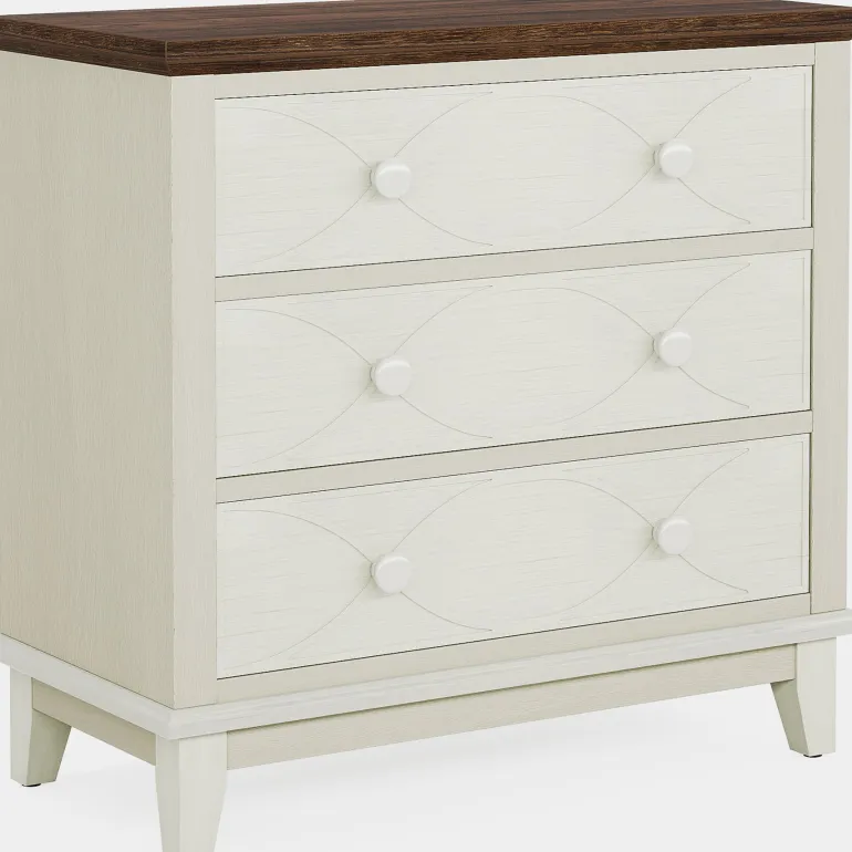 Best Tribesigns 31.5" Wood Nightstand, 3 Drawers Farmhouse End Table Bedside Table