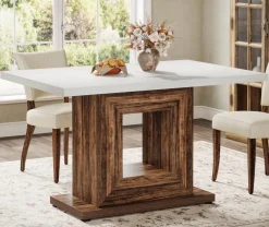 Flash Sale Tribesigns 47" Wooden Dining Table, Farmhouse Kitchen Dinner Table for 4