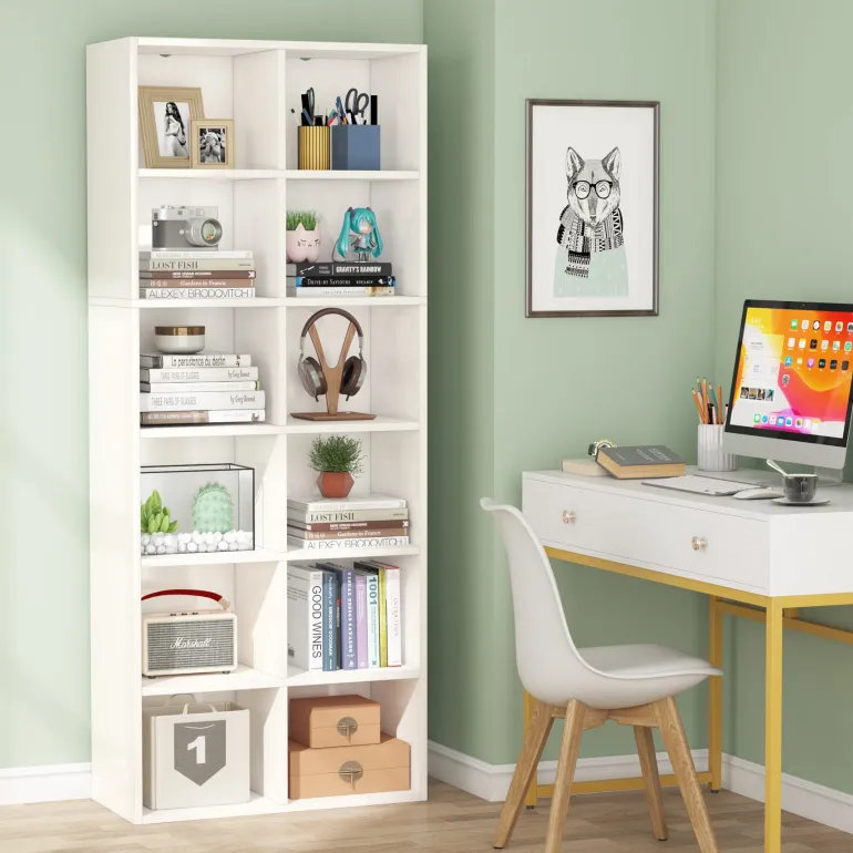 Shop Tribesigns Bookcase, 70.9" Modern Bookshelf with 12 Cube Storage
