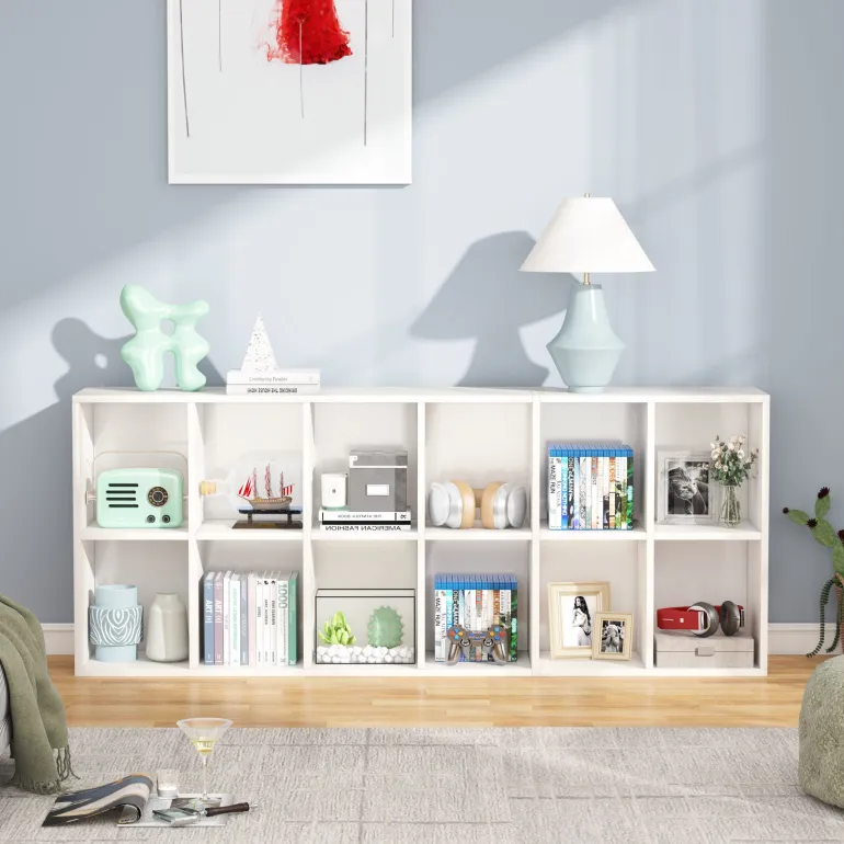 Shop Tribesigns Bookcase, 70.9" Modern Bookshelf with 12 Cube Storage