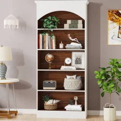 New Tribesigns Bookcase, 70.9" Tall Bookshelf with 5-Tier Storage Shelves