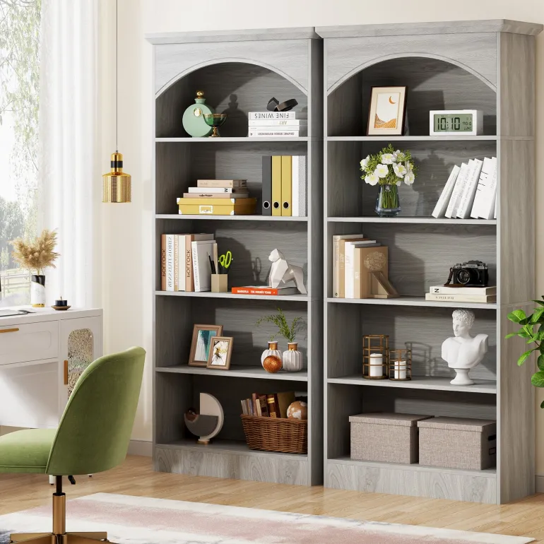 New Tribesigns Bookcase, 70.9" Tall Bookshelf with 5-Tier Storage Shelves