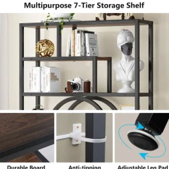 Hot Tribesigns Bookshelf, 72’’ Etagere Bookcase 7-Tier Industrial Display Shelf