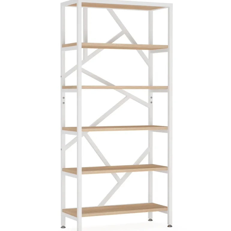 Outlet Tribesigns Bookshelf, 71" Industrial Etagere Bookcase 6 Shelf Display Rack