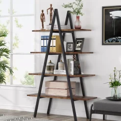 Sale Tribesigns Bookshelf, A-Shaped Bookcase 4-Tier Ladder Display Shelves