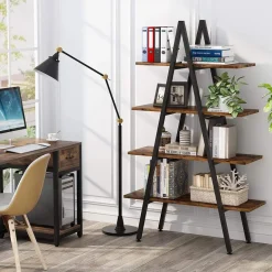 Sale Tribesigns Bookshelf, A-Shaped Bookcase 4-Tier Ladder Display Shelves
